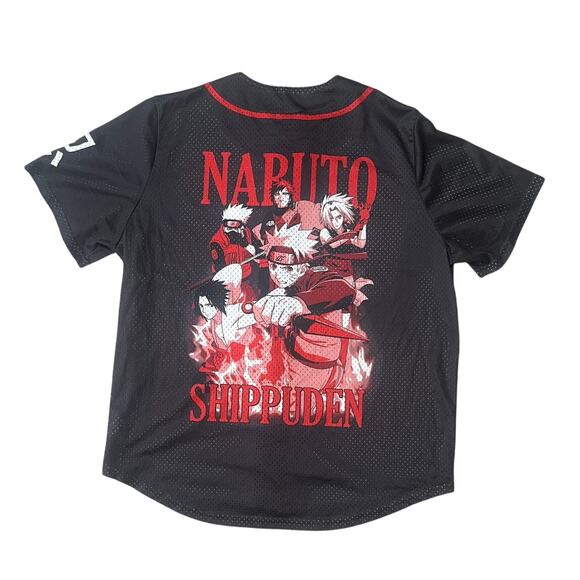 Naruto Baseball Jersey Mens Black Anime Adult Shippuden SKU3383 Streetwear 2XL - Picture 1 of 6